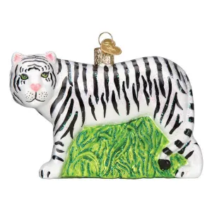 12137   White Tiger Ornament   Old World Christmas Ornament