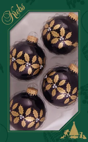 2 5/8" (67mm) Designer Decorated Boxed Glass Christmas Ornaments