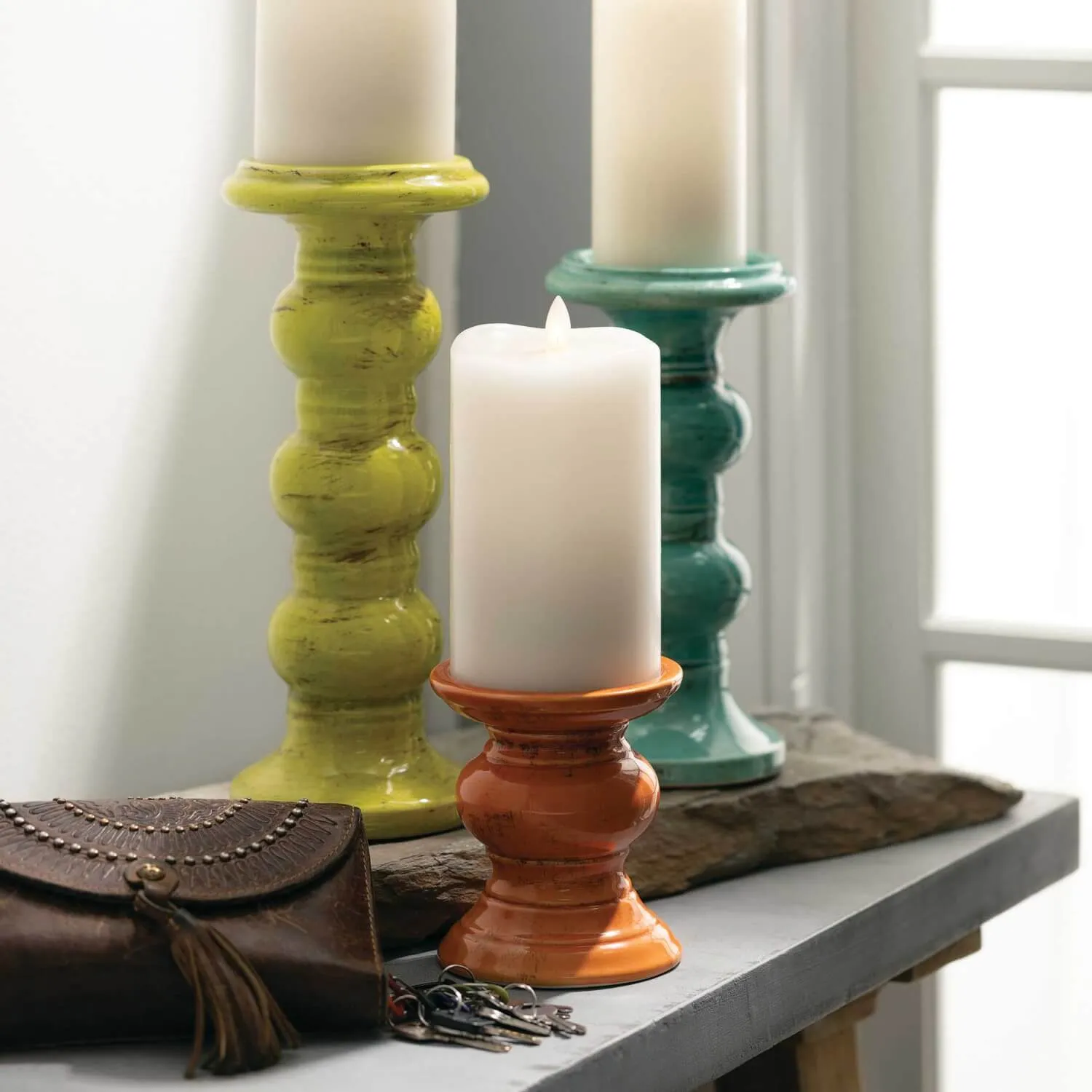 3-Color Pillar Candleholders