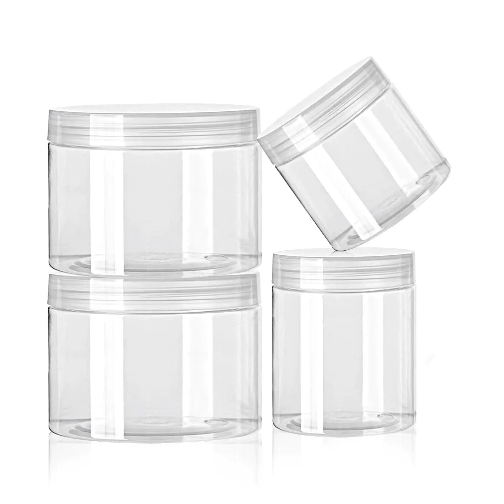 300ml PET Cosmetic Jar wit Lid Crystal Clear 1pc