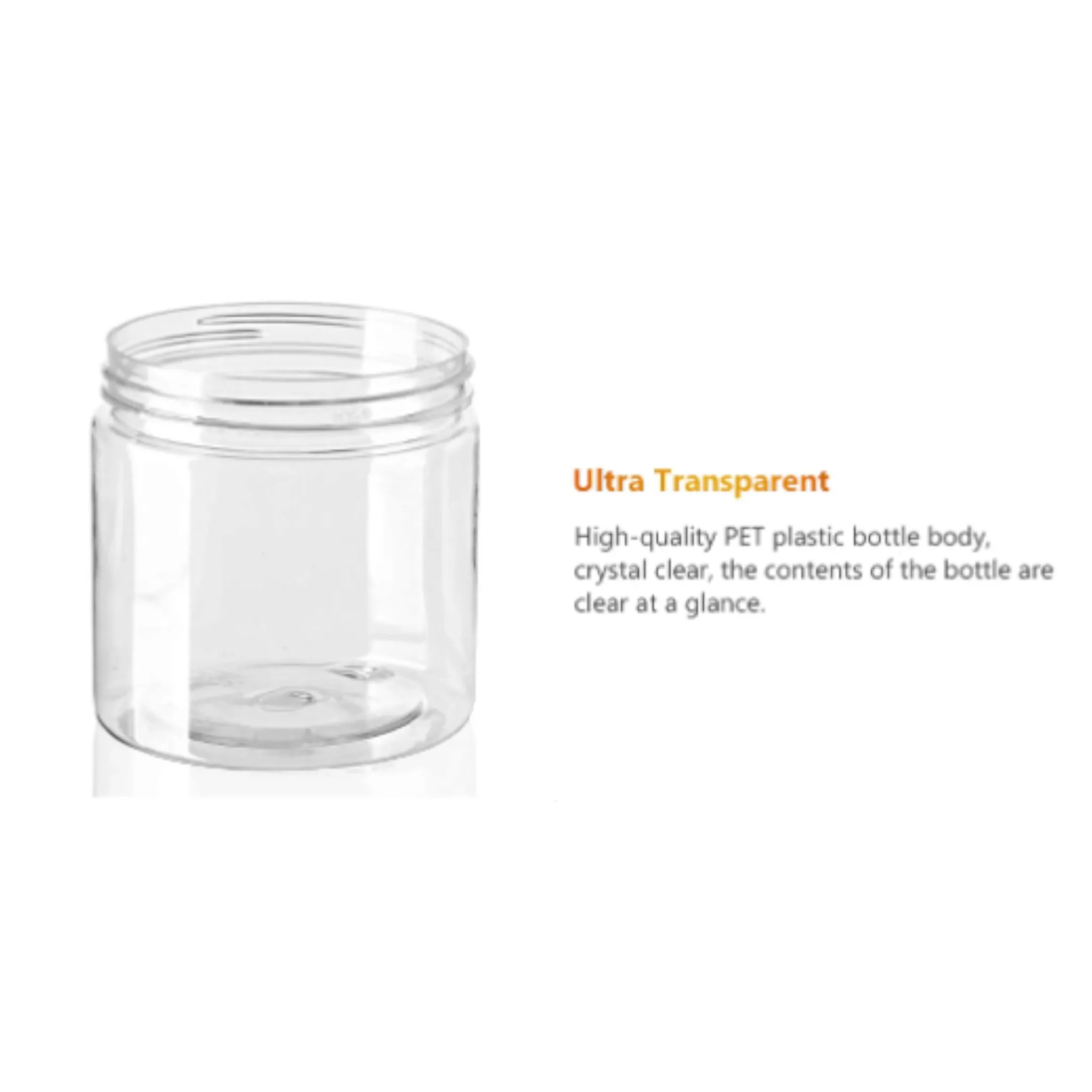 300ml PET Cosmetic Jar wit Lid Crystal Clear 1pc