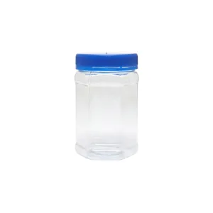 350ml PET Plastic Storage Jar Hexagon 0034AP