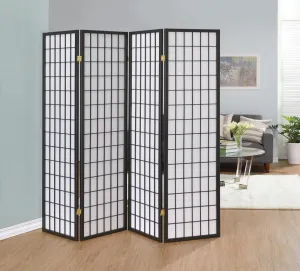 4-panel Folding Screen Dark Grey and White