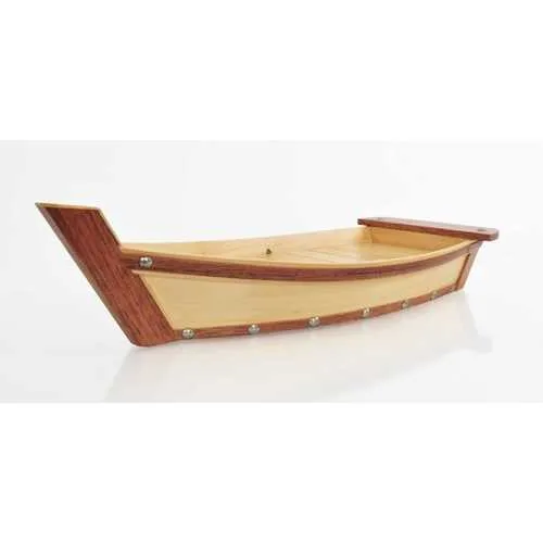 6.25" x 16.75" x 3.37"  Small, Wooden, Sushi Boat - Serving Tray