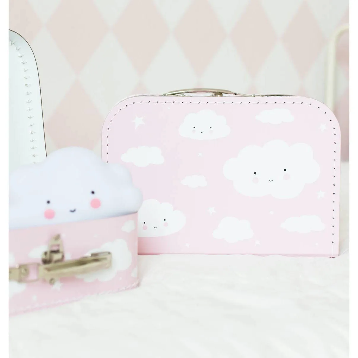 A Little Lovely Company Suitcase Cloud Pink