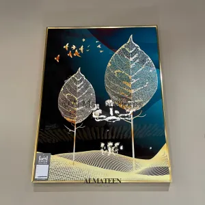 Abstract Crystal Porcelain Painting Floating Frame Wall Hangings H-04