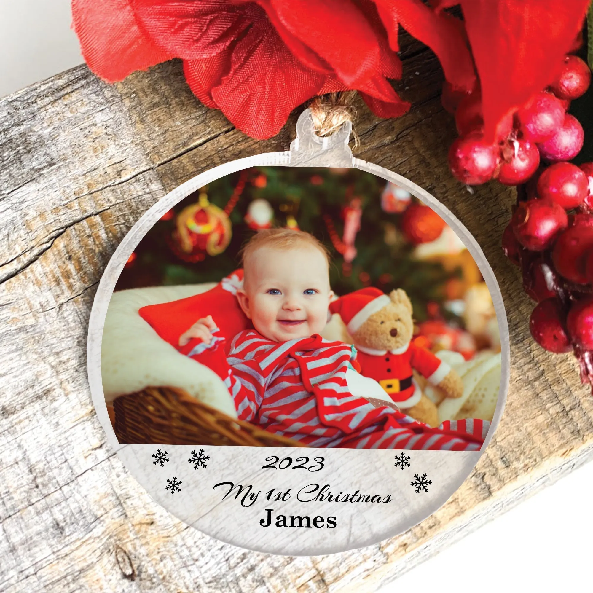 Acrylic Baby First Christmas Ornament