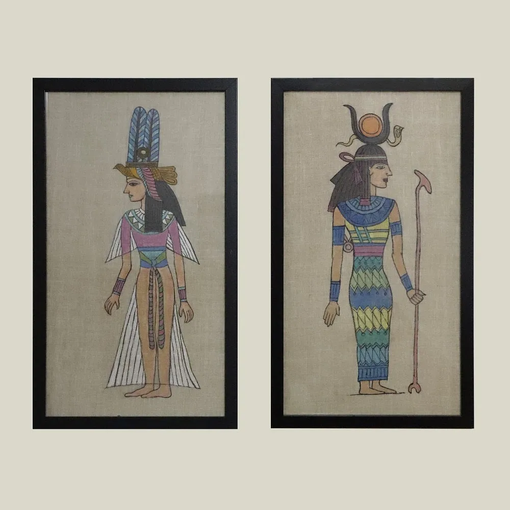 Ancient Egyptian Framed Painting (Set of 2)