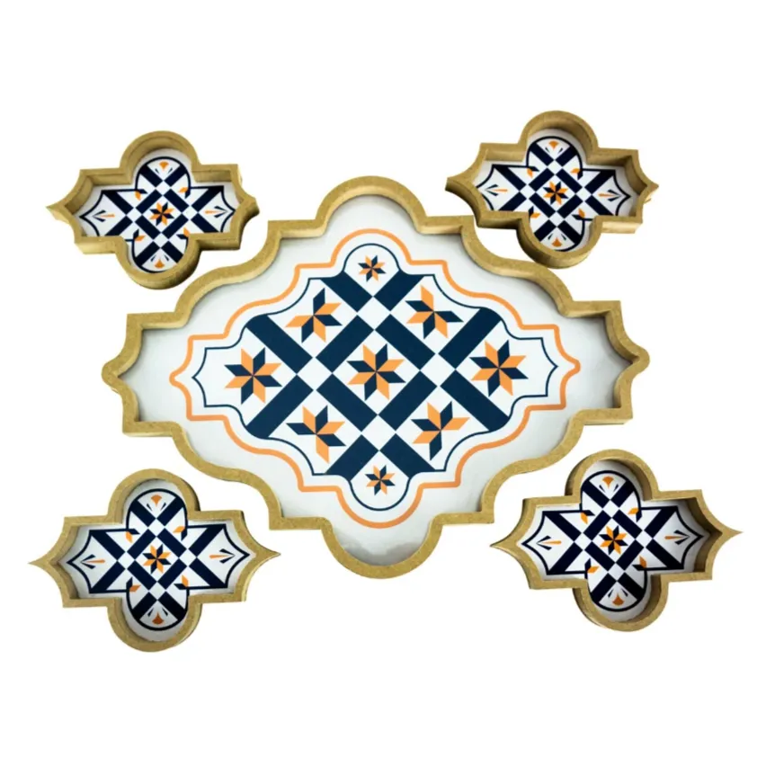 Arabesque Serving Tray with Coasters