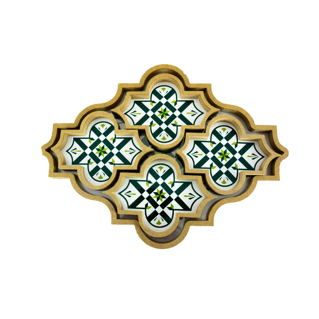 Arabesque Serving Tray with Coasters