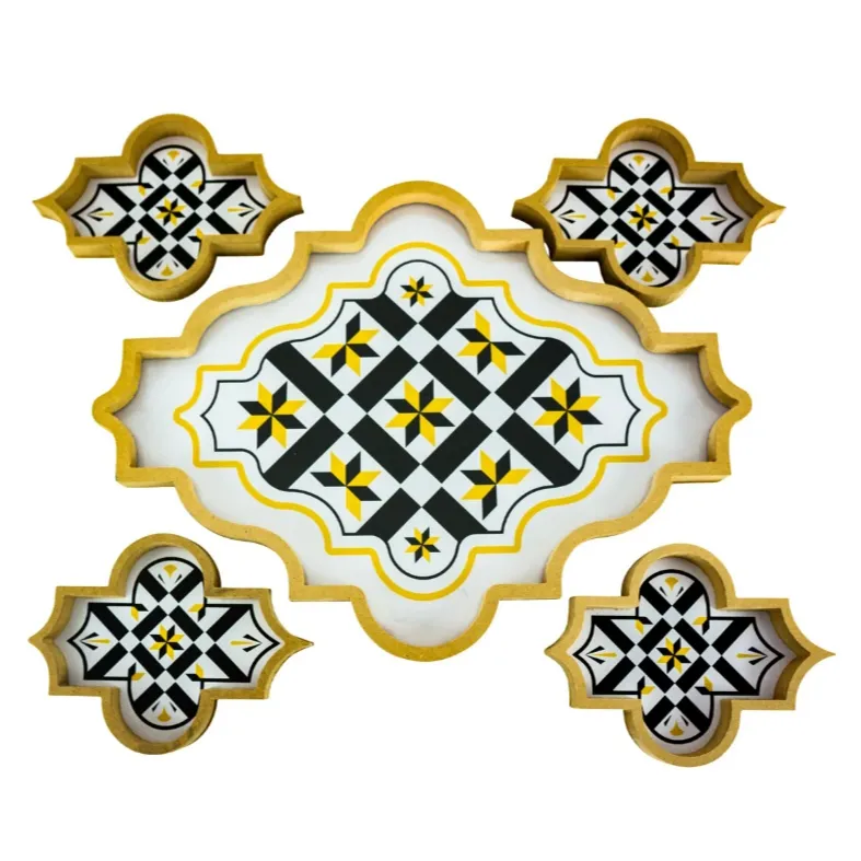 Arabesque Serving Tray with Coasters