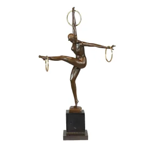 Art Deco Dancer with Rings Sculpture