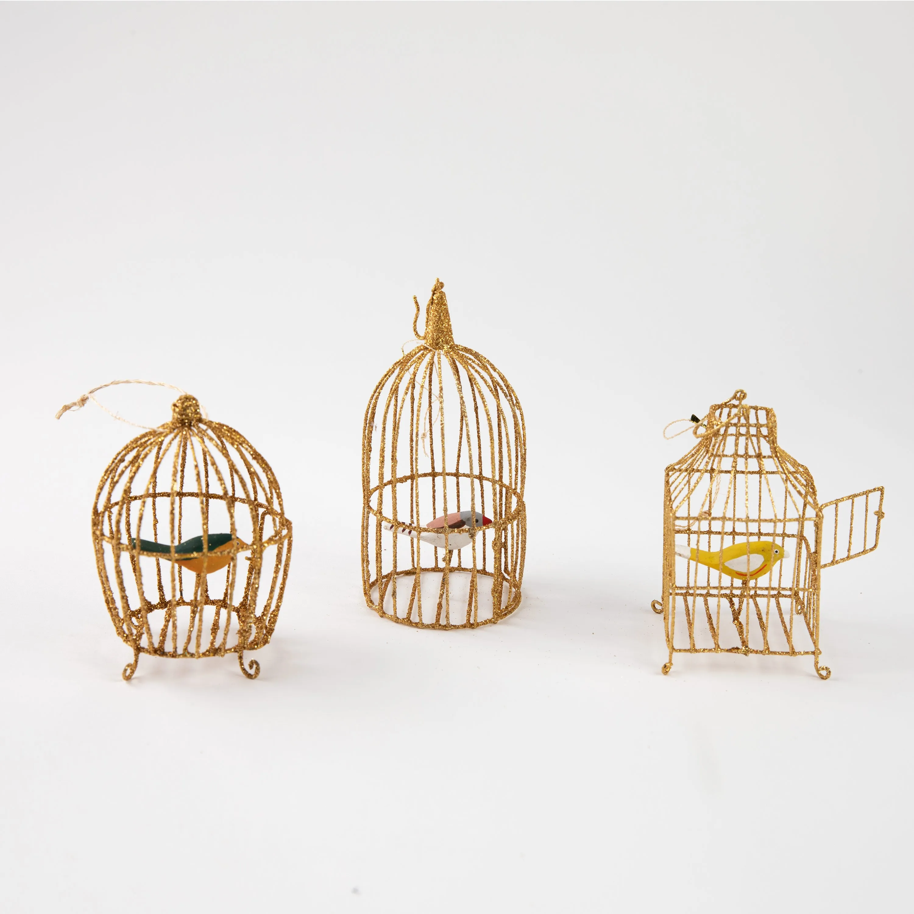 Assorted Gilded Birdcage Ornament