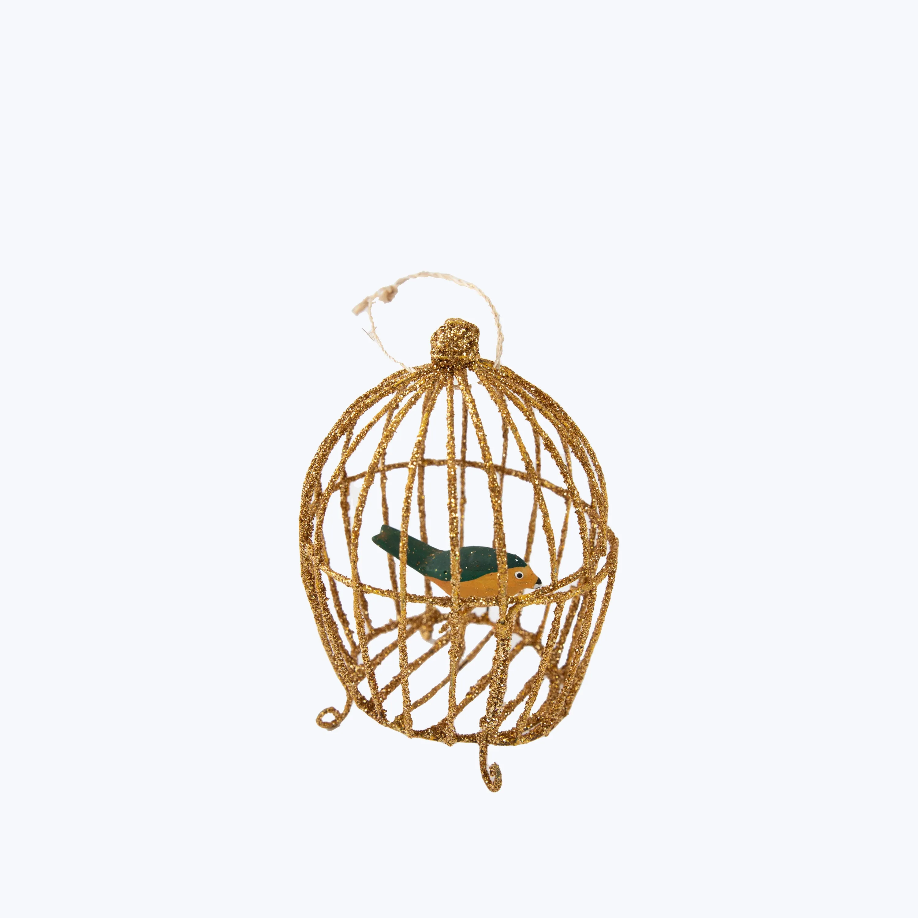 Assorted Gilded Birdcage Ornament