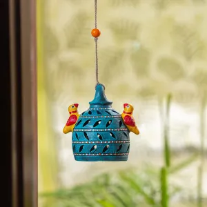 'Beautiful Birdies' Handmade & Handpainted Terracotta Garden Decorative Hanging