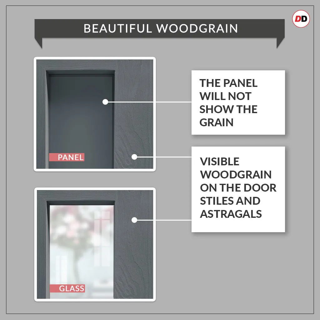 Bespoke Room Divider - Eco-Urban® Arran Door DD6432CF Clear Glass (2 FROSTED PANES) with Full Glass Side  - Premium Primed - Colour & Size Options