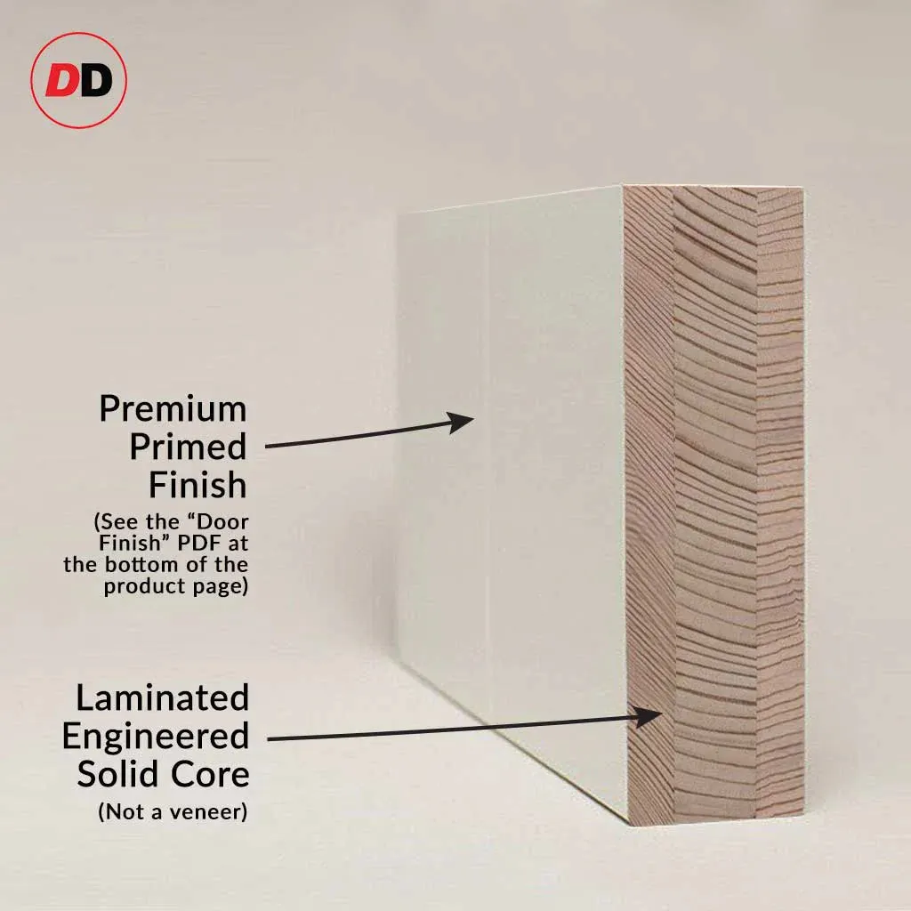 Bespoke Room Divider - Eco-Urban® Arran Door DD6432CF Clear Glass (2 FROSTED PANES) with Full Glass Side  - Premium Primed - Colour & Size Options