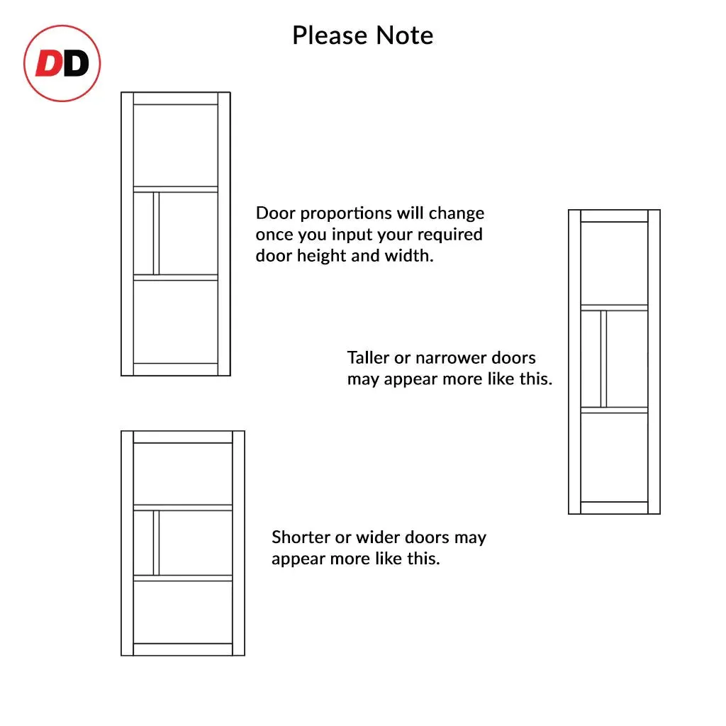 Bespoke Room Divider - Eco-Urban® Breda Door DD6439C - Clear Glass with Full Glass Side - Premium Primed - Colour & Size Options