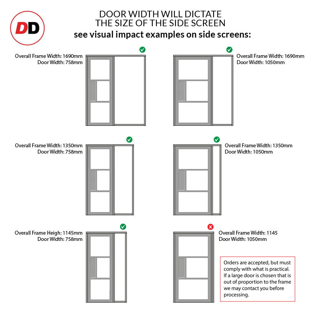 Bespoke Room Divider - Eco-Urban® Breda Door DD6439C - Clear Glass with Full Glass Side - Premium Primed - Colour & Size Options