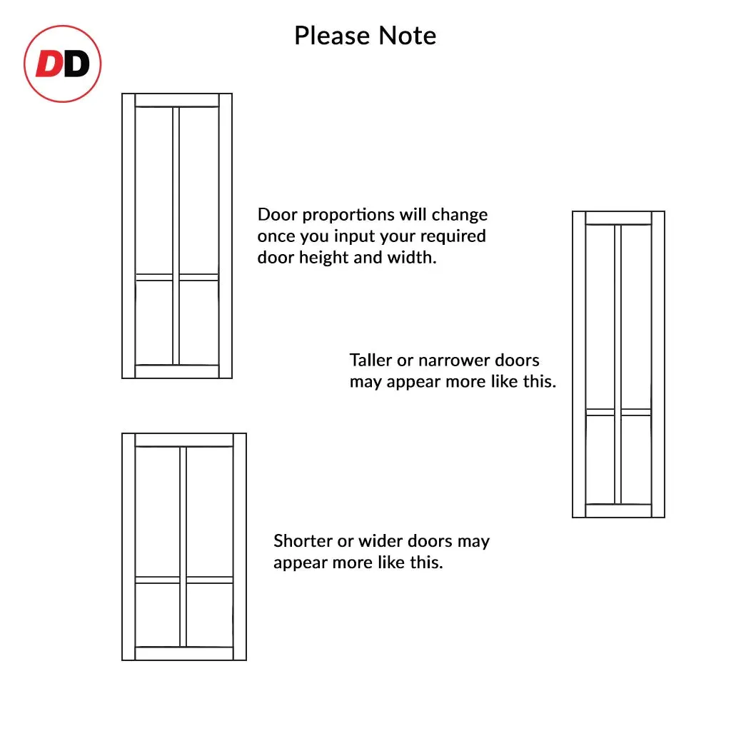 Bespoke Room Divider - Eco-Urban® Bronx Door DD6315C - Clear Glass with Full Glass Side - Premium Primed - Colour & Size Options