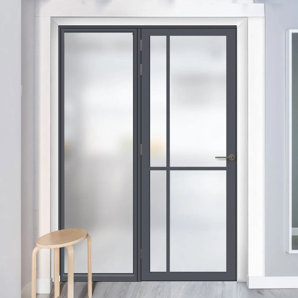 Bespoke Room Divider - Eco-Urban® Marfa Door DD6313F - Frosted Glass with Full Glass Side - Premium Primed - Colour & Size Options