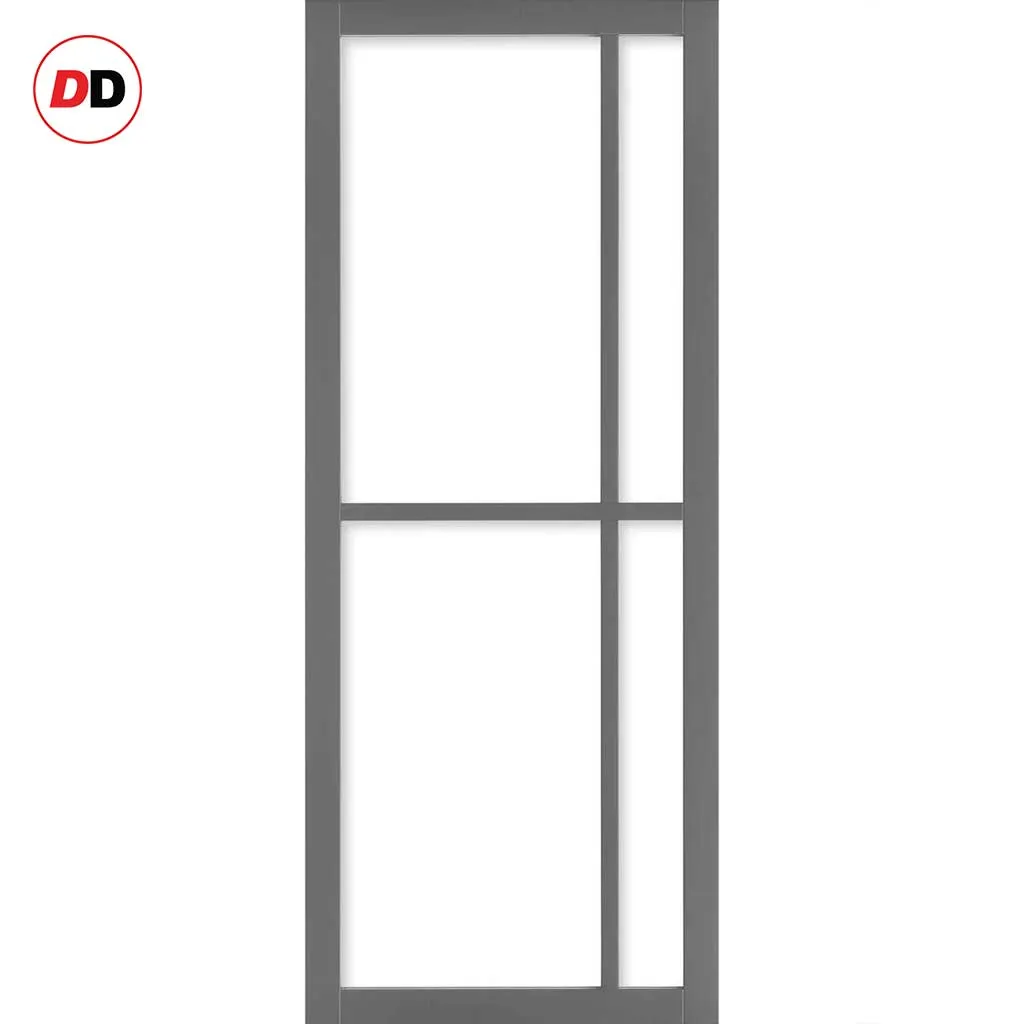 Bespoke Room Divider - Eco-Urban® Marfa Door DD6313F - Frosted Glass with Full Glass Side - Premium Primed - Colour & Size Options