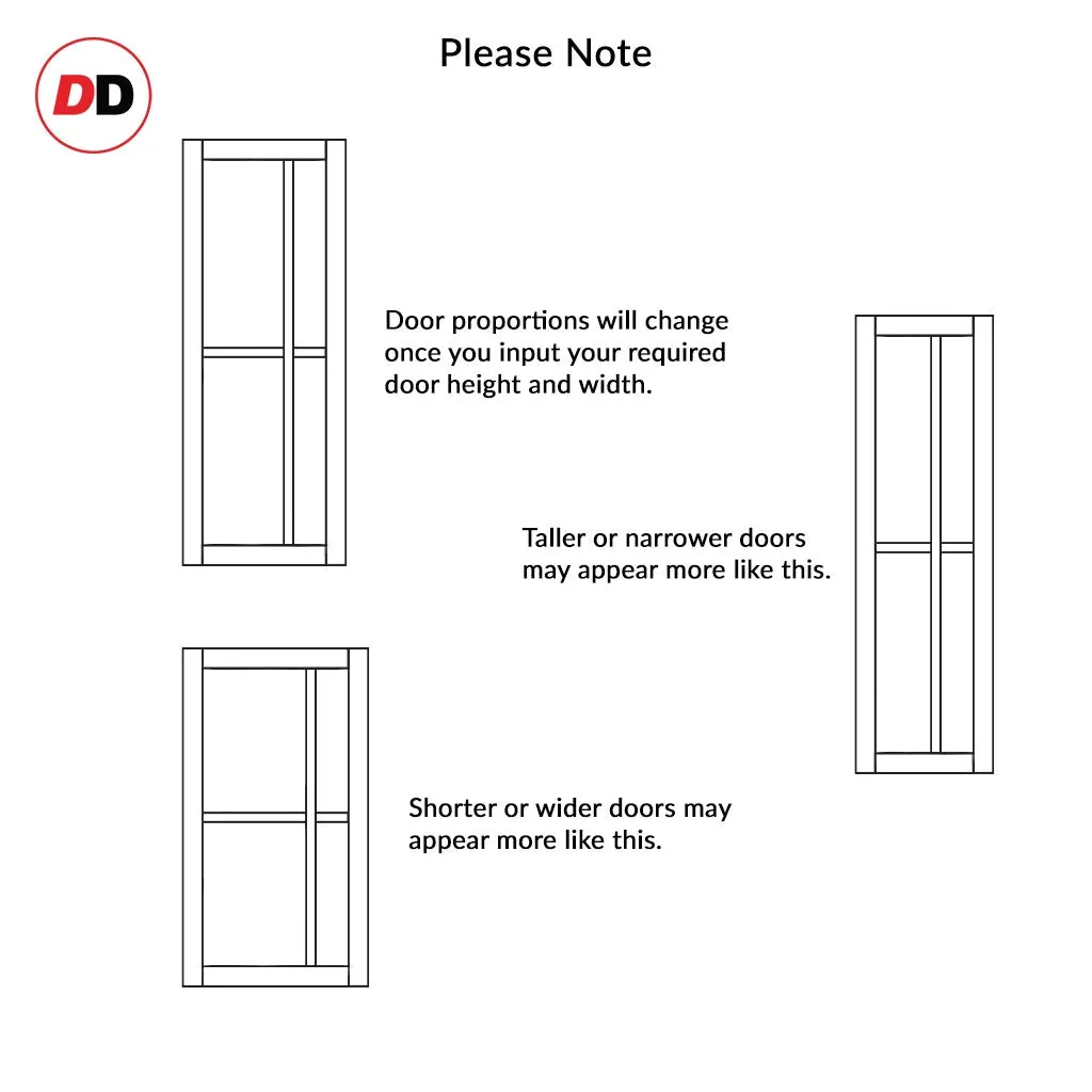 Bespoke Room Divider - Eco-Urban® Marfa Door DD6313F - Frosted Glass with Full Glass Side - Premium Primed - Colour & Size Options