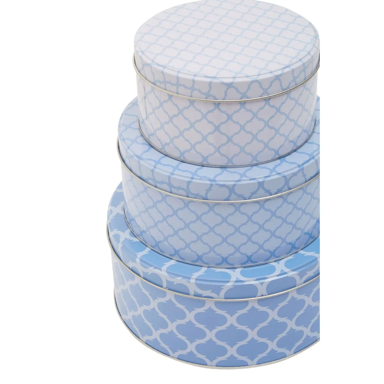 Blue and White Kensington Storage Tins (Set of 3)