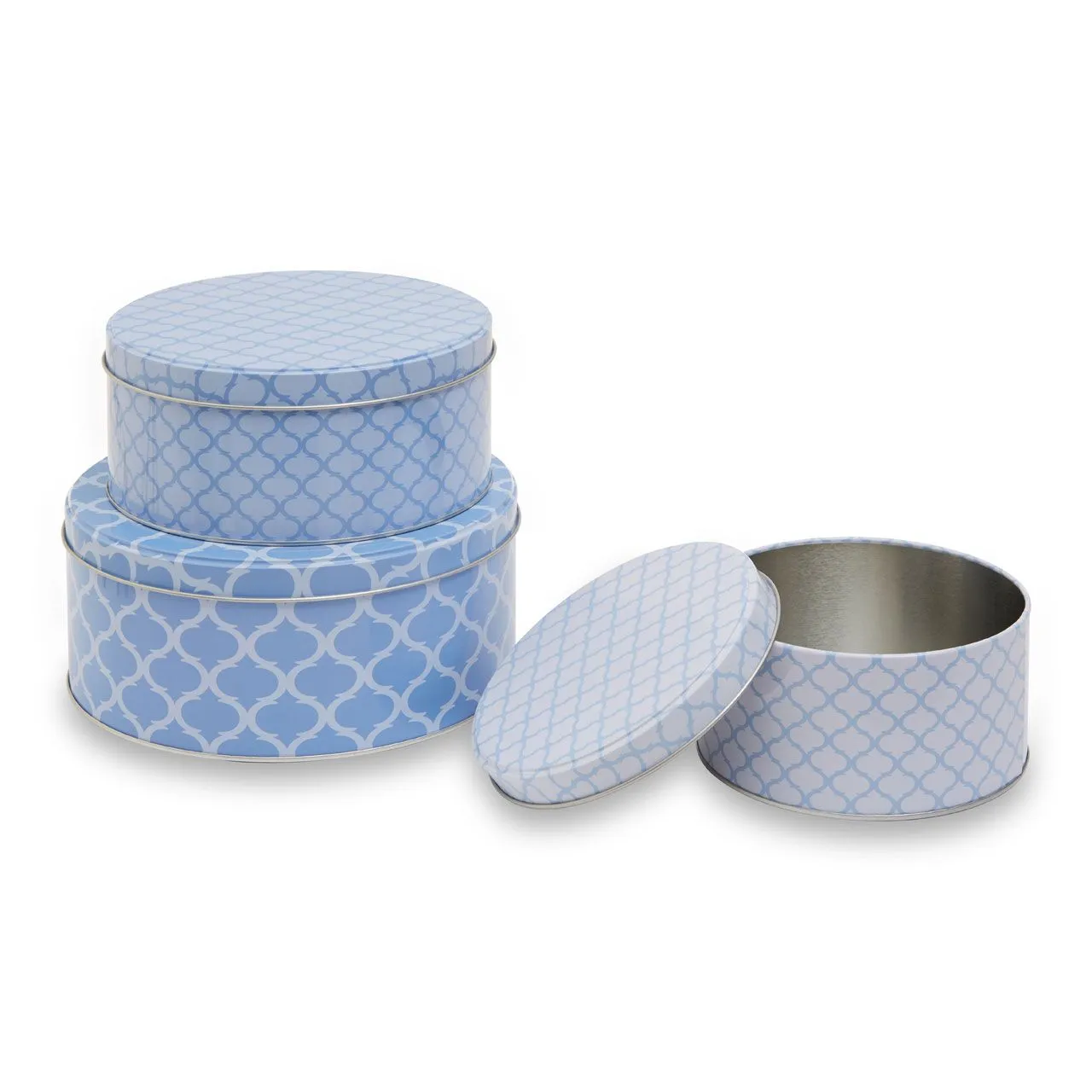 Blue and White Kensington Storage Tins (Set of 3)