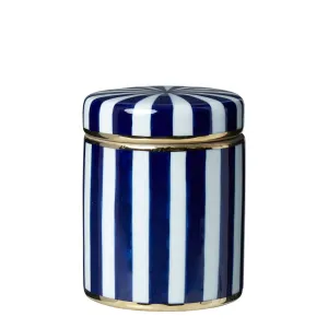 Blue and White Stripe Canister