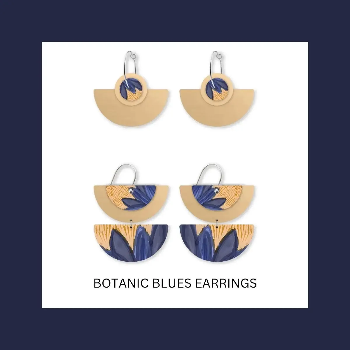 Botanic Blues Retro Earrings Set