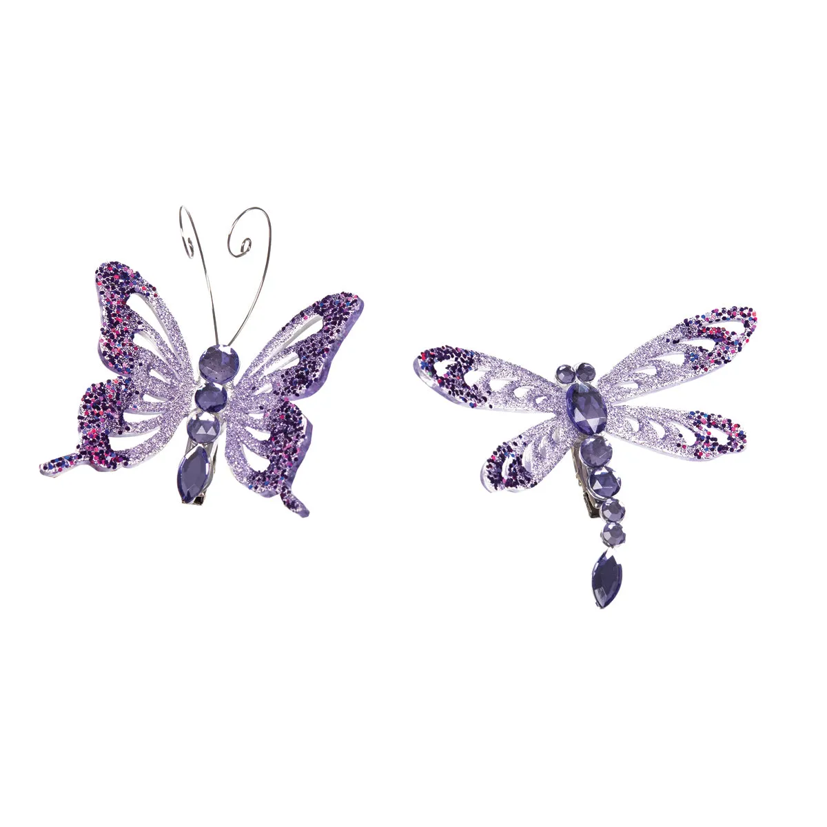 Butterfly/Dragonfly Jewel Ornament, Asst. of 2