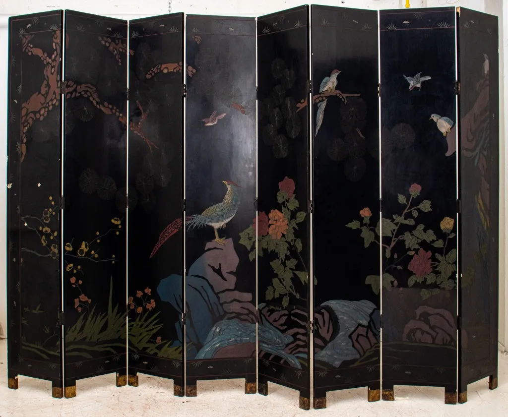 Chinese Coromandel Eight Panel Screen