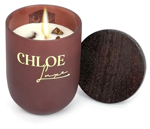 ChloeLuxe Earthy Vetiver Scented Wax Gifting Candle with U-Design Reusable Jars | 30 to 40 Hour Long Burning | Luxury Aroma Therapy Candle | Scented Candles for Home Decor Gift (Brown)