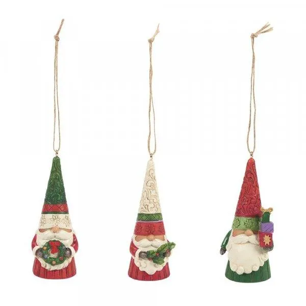 Christmas Gnome Set of 3 Hanging Ornaments (Christmas Ornaments)