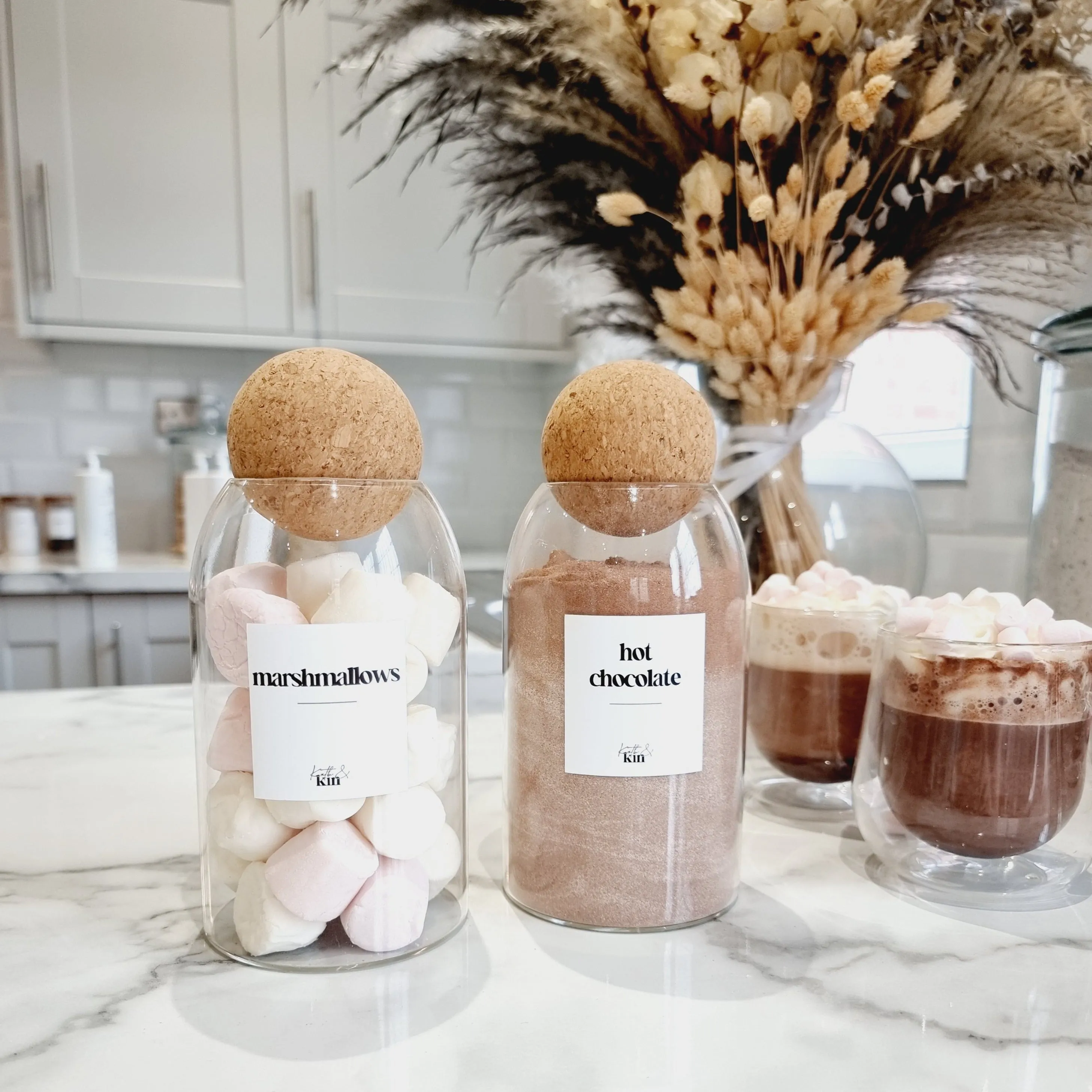 Contemporary Hot Chocolate & Marshmallow Jar Set