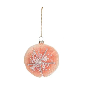 Coral Sand Dollar Glitter Ornament