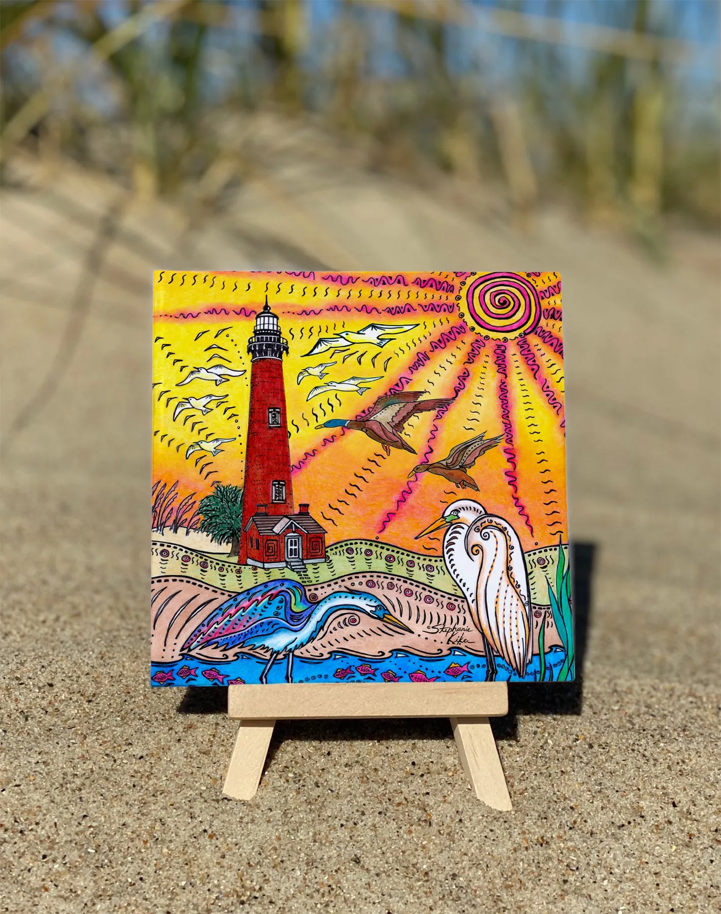 Currituck Lighthouse Ceramic Tile