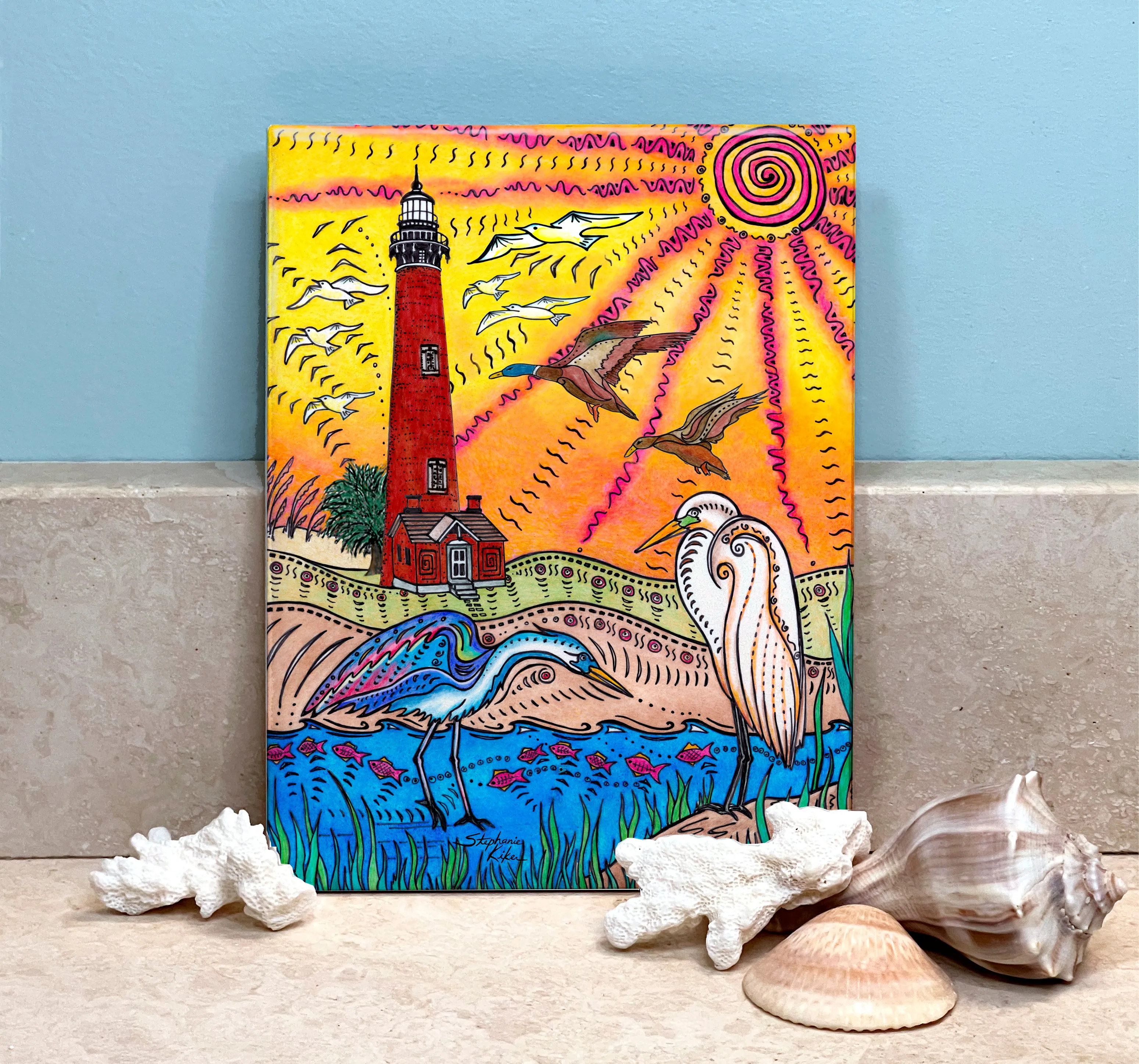 Currituck Lighthouse Ceramic Tile