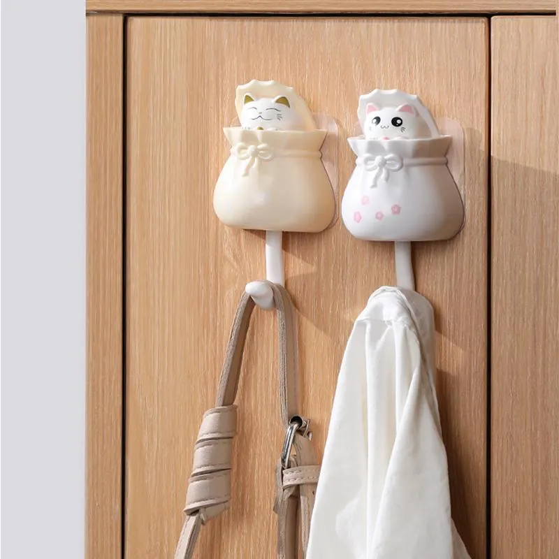 Cute Cat Wall Mounted Key Hooks