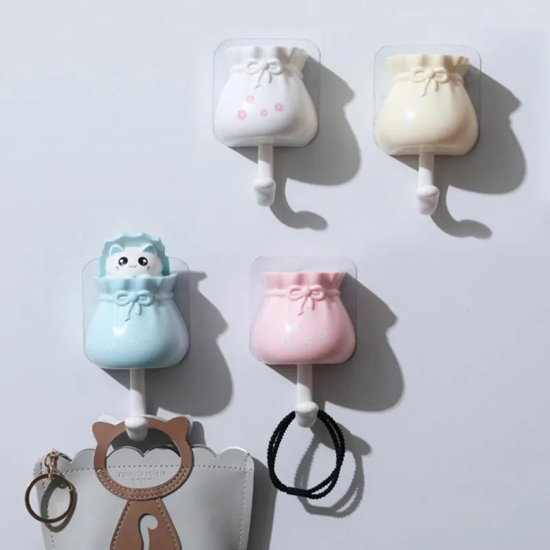 Cute Cat Wall Mounted Key Hooks