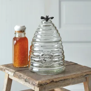 Cute Medium Honey Hive Glass Jar