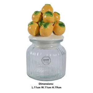 Decoris 19cm Lemon Removable Lid & Glass Jar