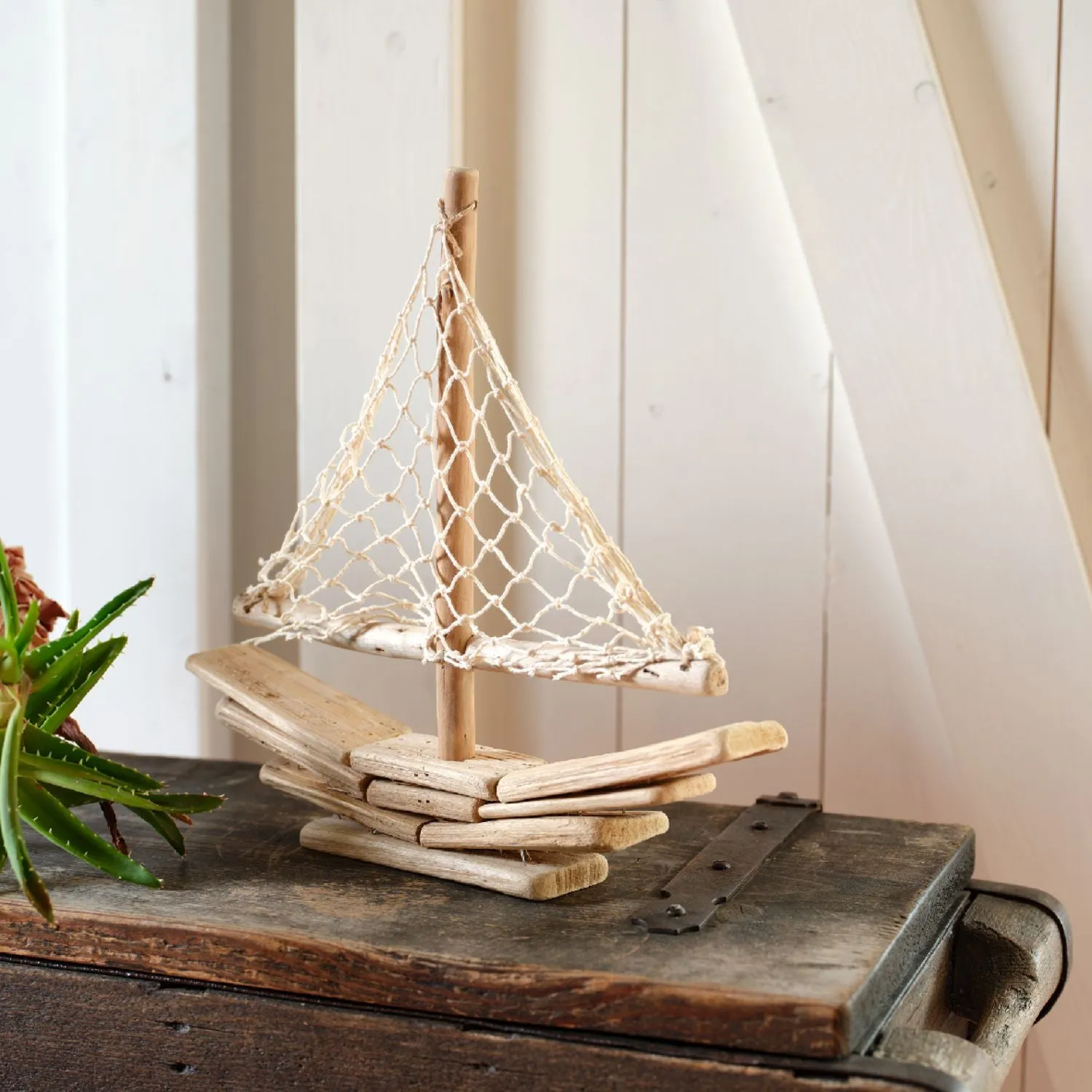 Decoris 30cm Driftwood Boat Ornament