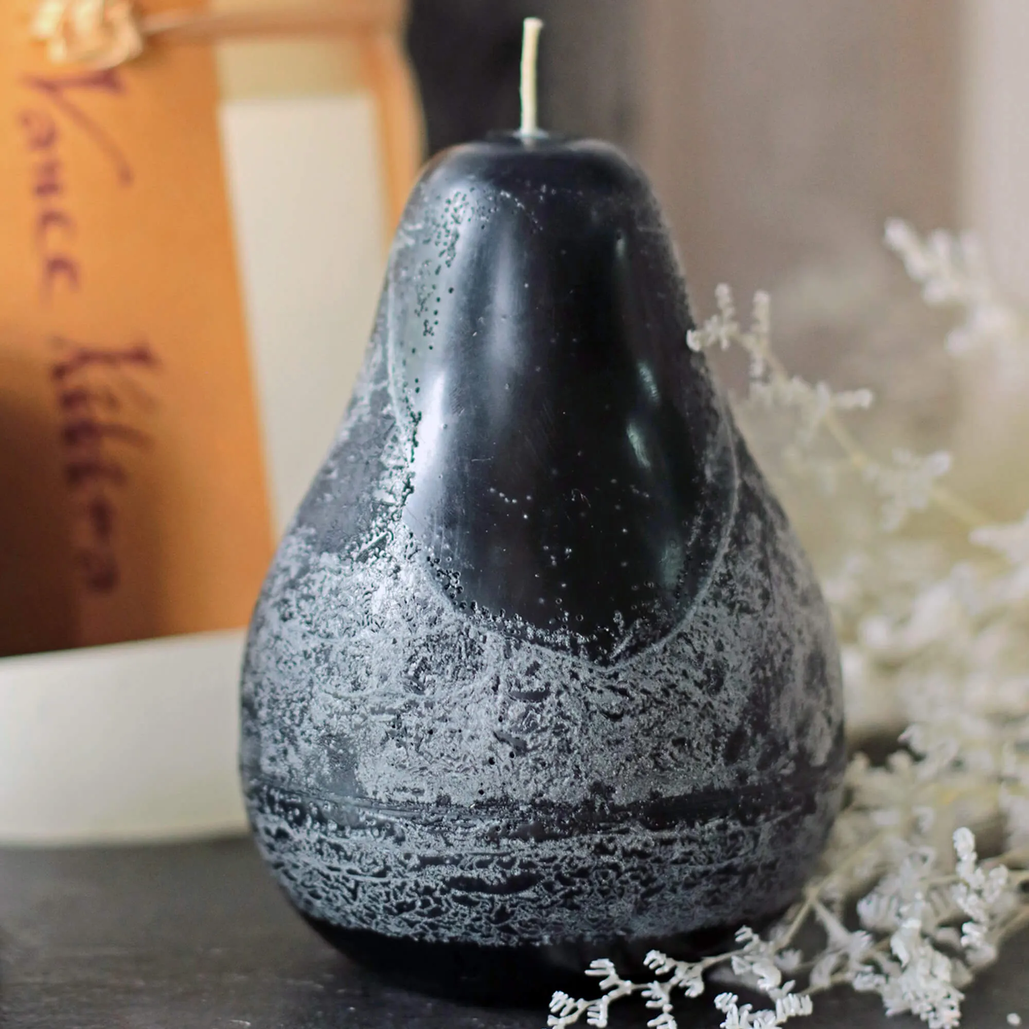 Distressed Black Pear Candle