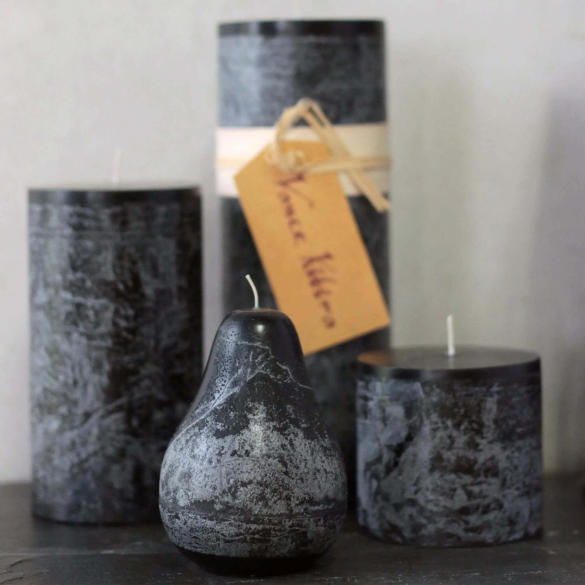 Distressed Black Pear Candle