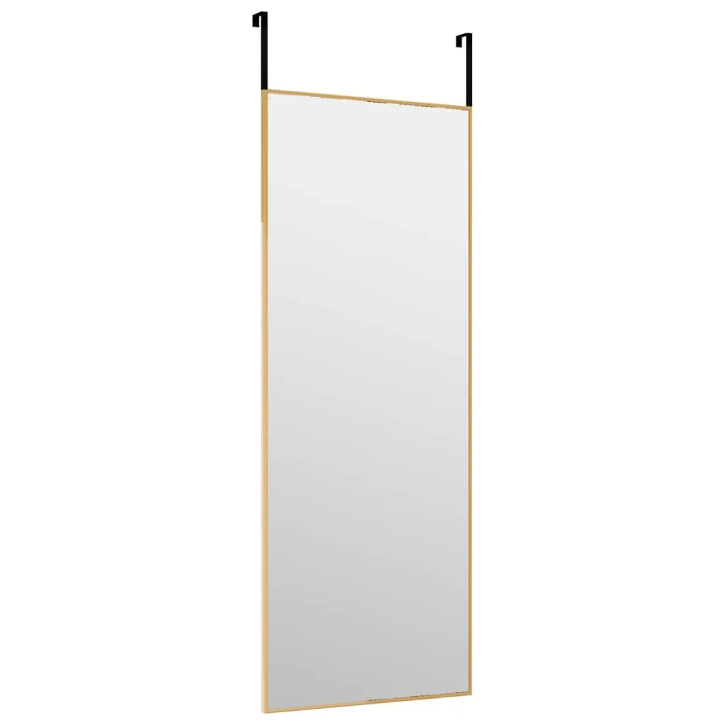 Door Mirror Gold 30x80 cm Glass and Aluminium