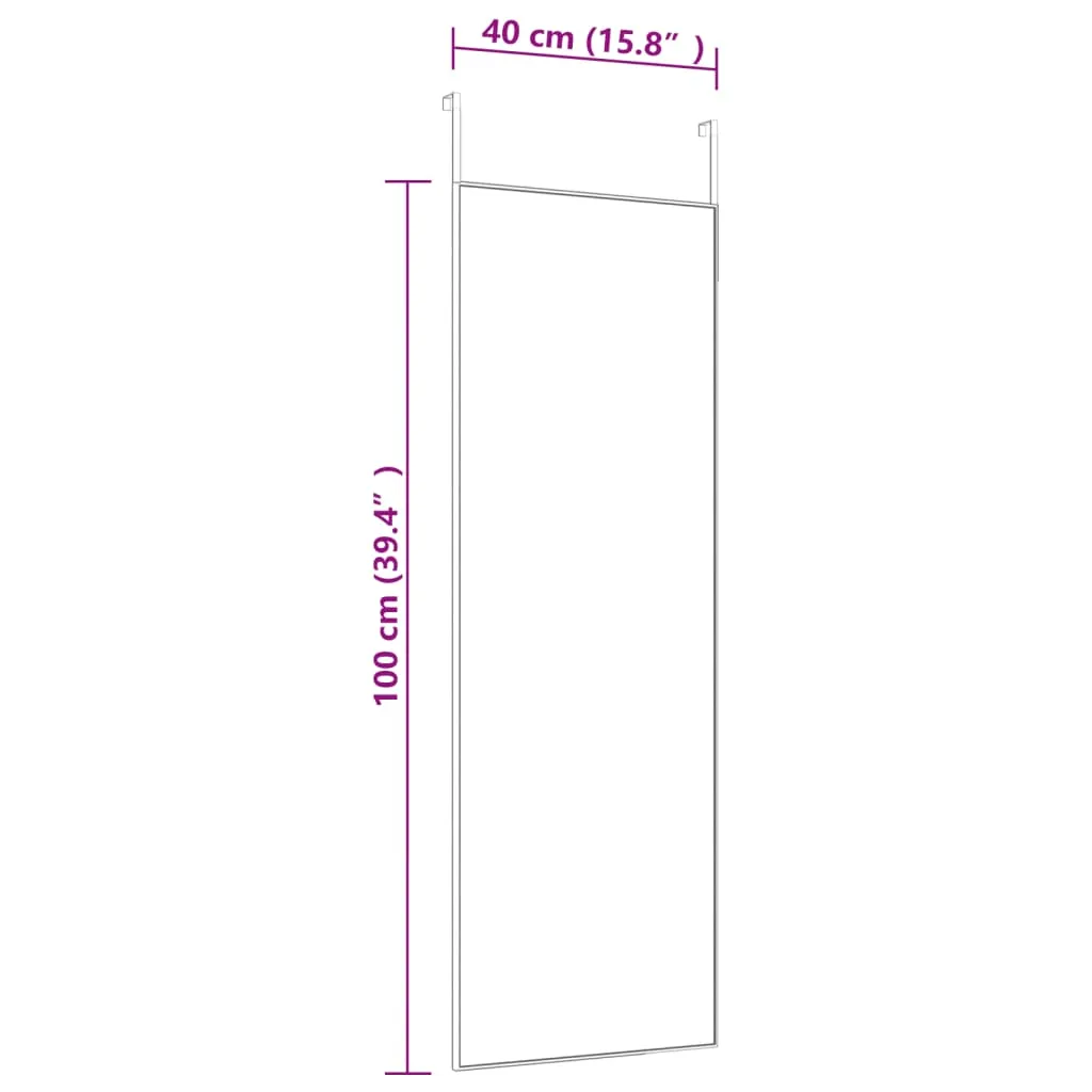 Door Mirror Gold 40x100 cm Glass and Aluminium