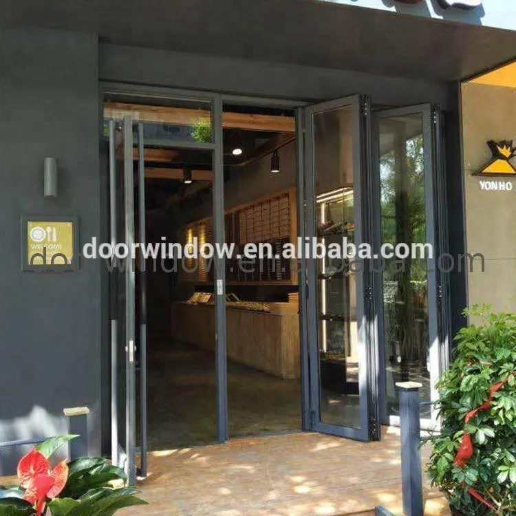 DOORWIN 2021Curved folding door commercial room dividers double glass aluminum outdoor by Doorwin on Alibaba