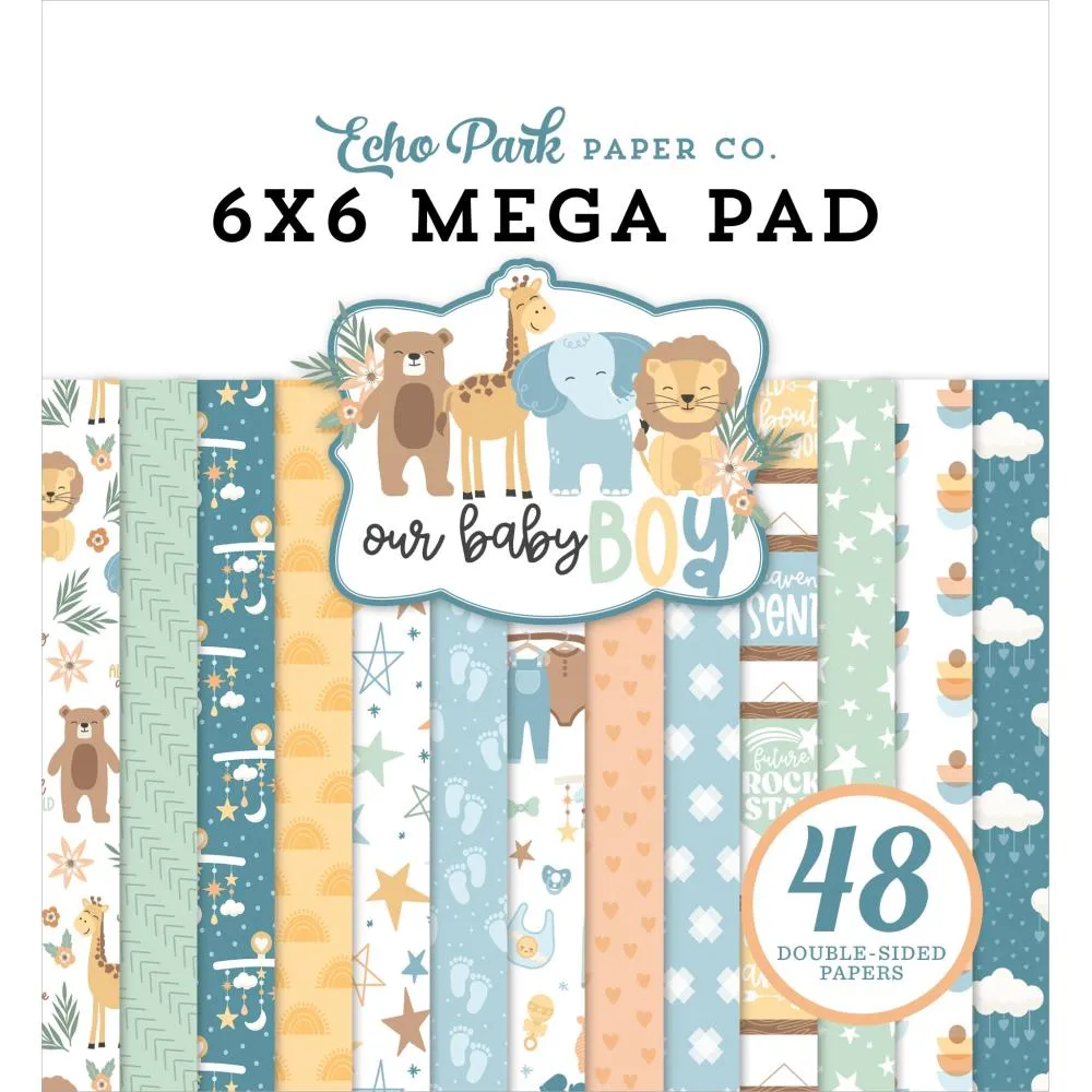 Echo Park double-sided mega paper pad 6"X6" 48/Pk - Our Baby Boy